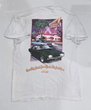 IN N OUT Burger T Shirt 2003 White Las Vegas Graphic With Hot Rods Adult Small