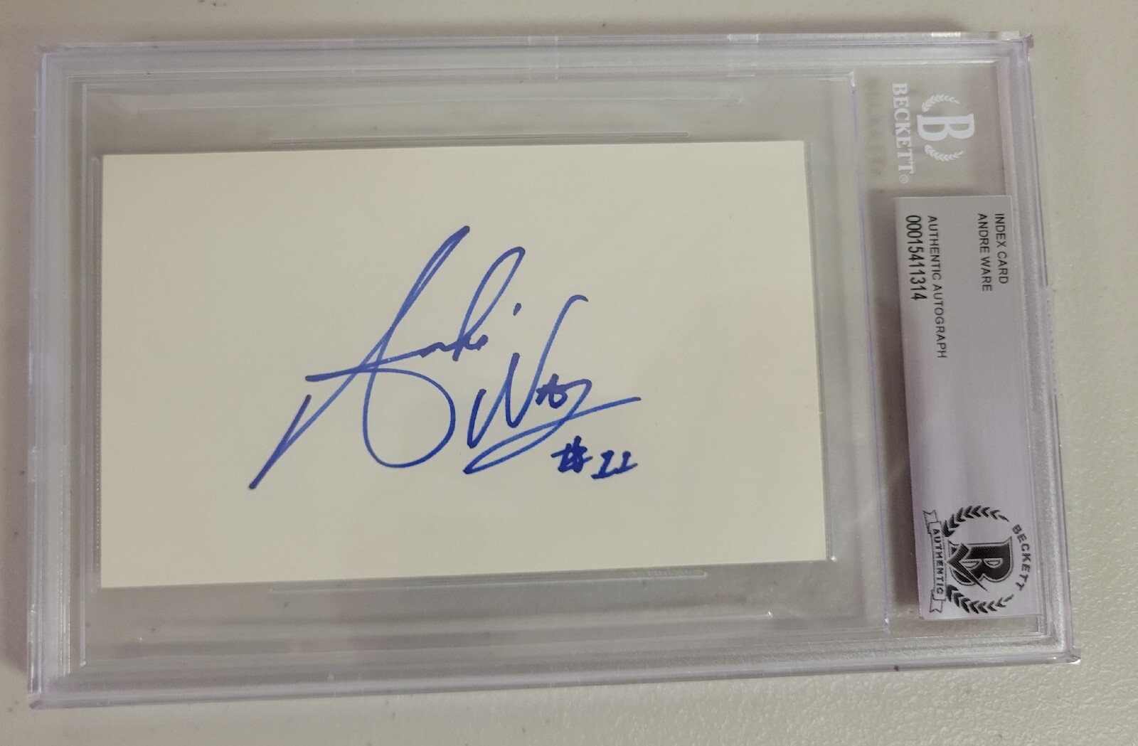 Andre Ware Autographed Signed Houston Cougars 3x5 Index Card Beckett Encapsulated Heisman 