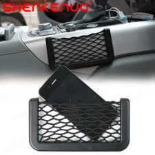 2car Interior Body Edge Black Elastic Net Storage Phone Holder Auto Accessories