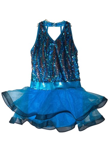 WEISSMAN Size CXXL XXL Dance Costume Blue Black Sequins Jazz Tap