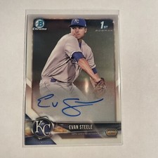 2018 1st Bowman Chrome Auto BCPA-ES Evan Steele Royals Autograph