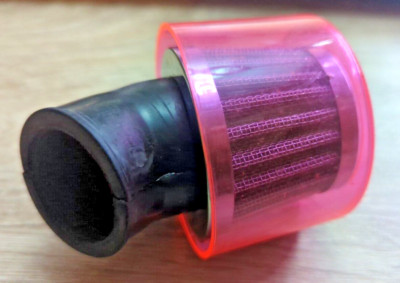   Lufi Luftfilter Air-System 35mm 45° Rot mit Schutzkappe V-Clic RS 11 Gebracht