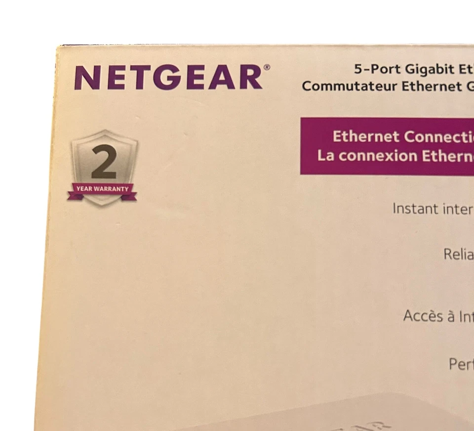Netgear 5-Port Gigabit Ethernet Switch GS605V5 with Power Cable Brand New - Image 3 of 4