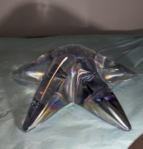 Silvestri fermacarte iridescente stella marina vetro bollato 5" soffiato a mano - Foto 8 di 11