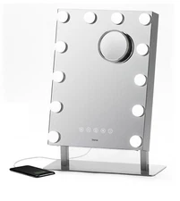 iHome Vanity Mirror With Lights, Stereo Speakers With Bluetooth Speakerphone