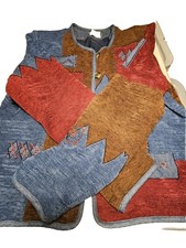 Koret City Blues Jacket Cardigan Women Blue Size L Tapestry Patchwork 44.99p