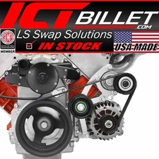 LS Low Mount Alternator Bracket for Electric Water Pump w/ Tensioner - Truck