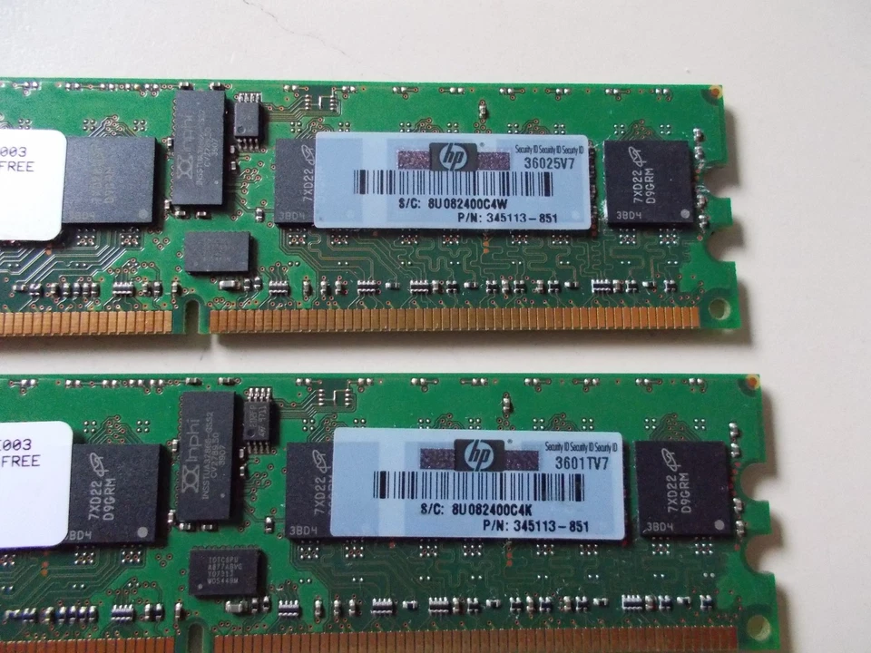 MT 2 x 1 GB Memory Module, CL3, DDR2-400, PC2-3200R, HP Pn 345113-851, #Su _117 - Image 3 of 3