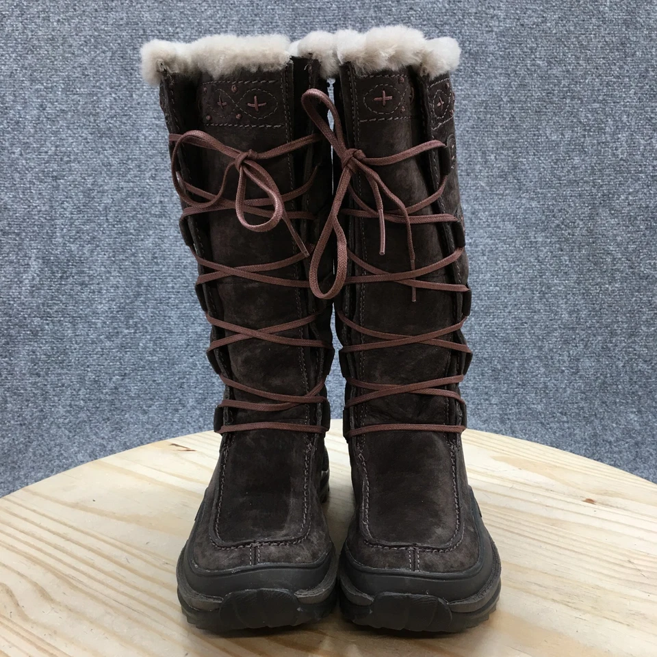 Botas CAT Caterpillar para mujer 6 altas con cordones invierno sin usar, en caja, puntera marrón gamuza Foto 4 de 4