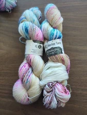 Set Of 2 Deja Vu Hedgehog Fibers Silk Merino Lace  700m Each 50/50 Silk/Merino