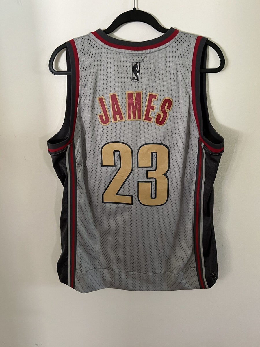 MEN'S MEDIUM GRAY LEBRON JAMES CLEVELAND CAVALIERS STICHED ADIDAS