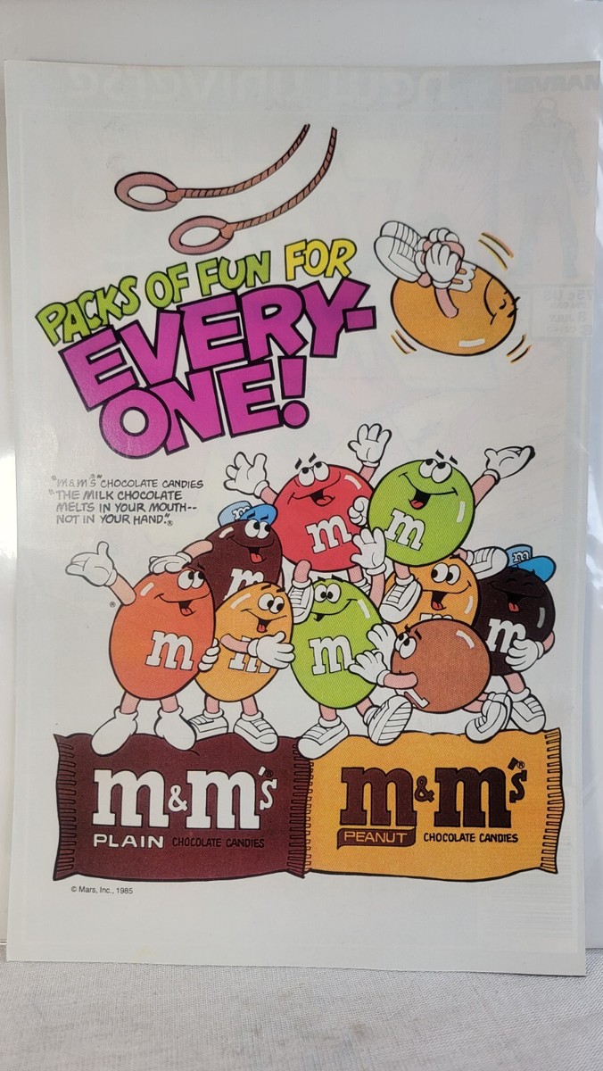 1985 M&M's Mars Candy Vintage Print Ad/Poster Official Promo Art