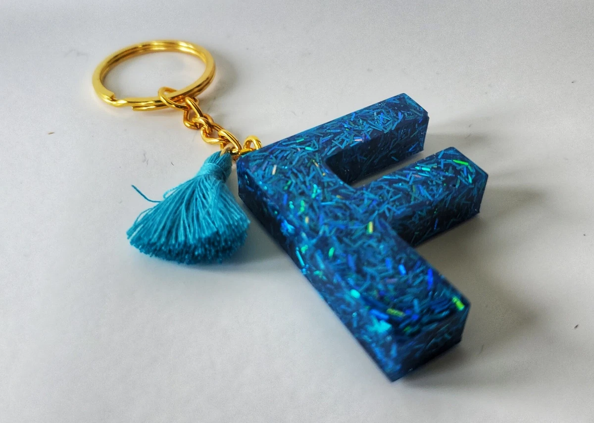 Handmade Resin Keychain Letter F