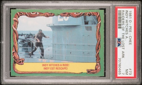 INDY HITCHES A RIDE! PSA 7 1981 O-Pee-Chee Raiders of the Lost Ark #73 - Picture 2 of 3