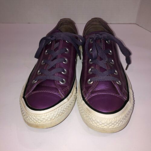 Rare Converse All Star Womens Size 6 Purple Metallic Low Sneakers Shoes - Picture 3 of 9