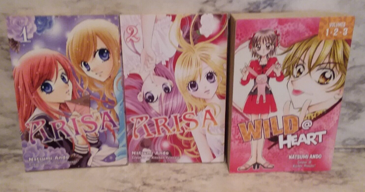 3 MANGA Softcover Books ARISA Vol. #1 & 2 Natsumi Ando - WILD