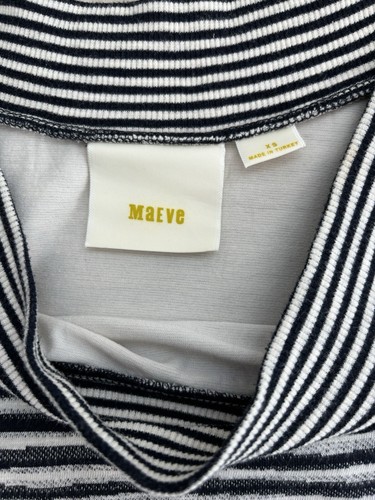 Maeve Anthropologie Haven Dress XS Striped Cotton Lined Capsule Wardrobe Neutral - 第 3/5 張圖片