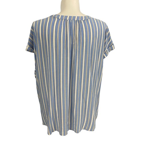 Liz Claiborne Top Womens 3X Blue Stripe Shirt Work Office Church Coastal Beach - Imagen 3 de 16