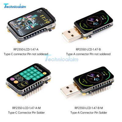 RP2350A 1.47 inch LCD Raspberry Pi Development Board Type-A/C Dual Core Module
