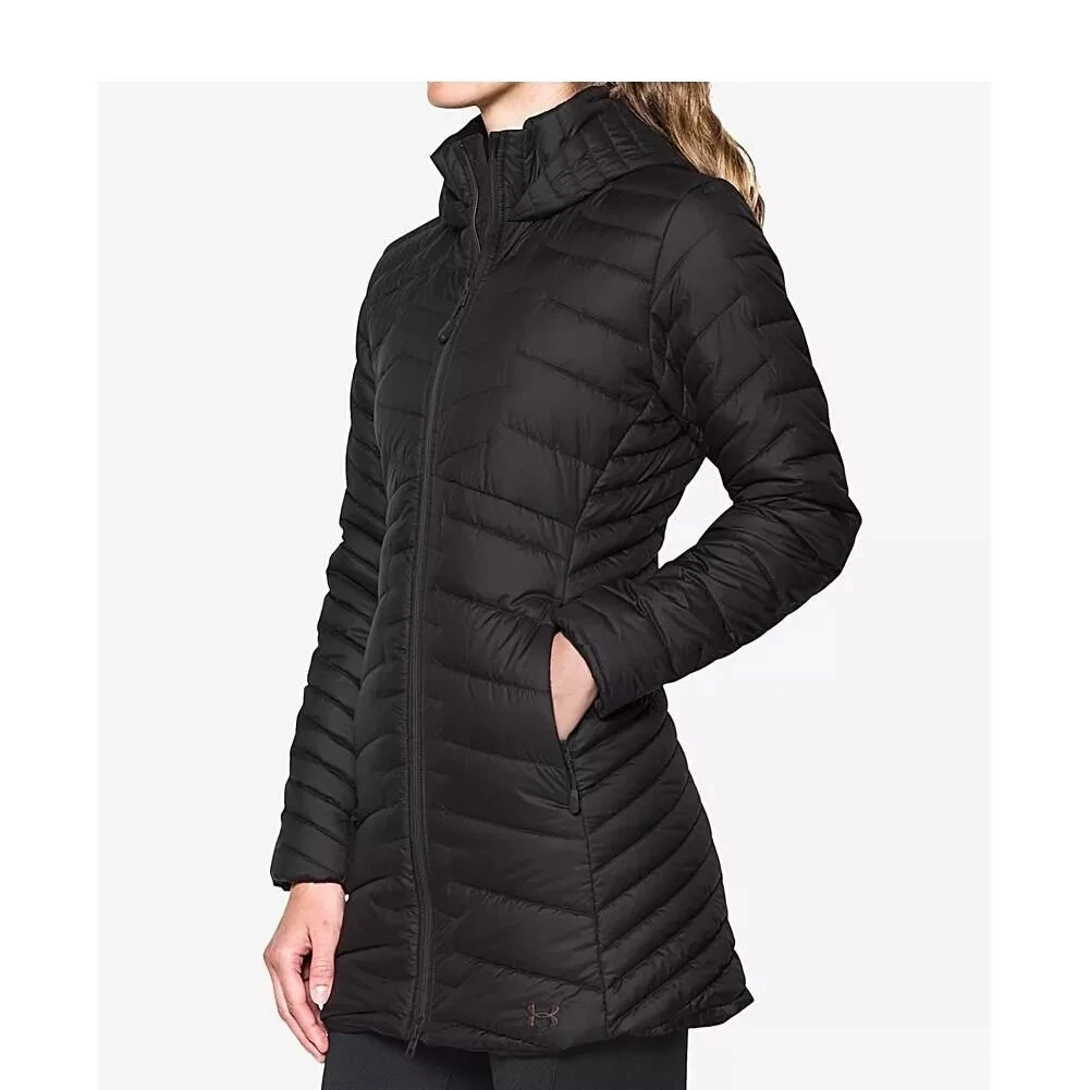 Under Armour Women Winter Down Hooded Jacket Coat Parka S Black