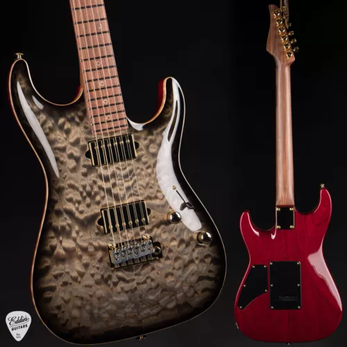Suhr Standard Carve Top Pau Ferro Neck - Faded Trans Charcoal Burst #83210