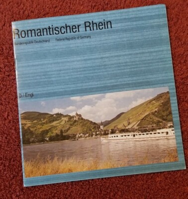 Federal Republic Of Germany 1984 Travel Guide Center Opens Map of Rhine 