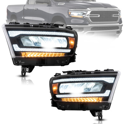 FULL LED Reflector Headlights Fit Dodge RAM 1500 2019-2023 2024 w/Sequential Set