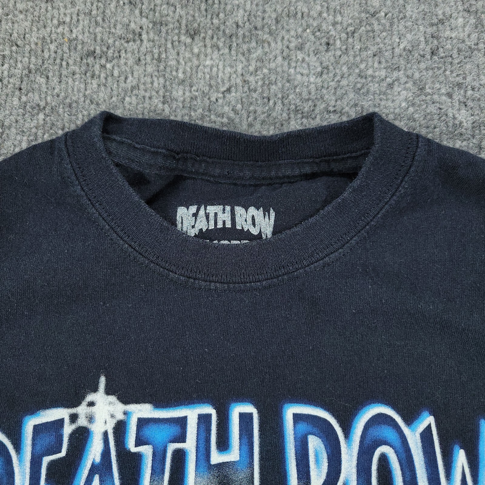 FILA Camicia Death Row Records uomo piccola nera logo hip hop grafica manica corta adulto