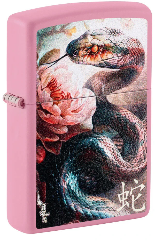 Zippo 46685, Mazzi Vibrant Snake Design, Pink Matte Finish Lighter