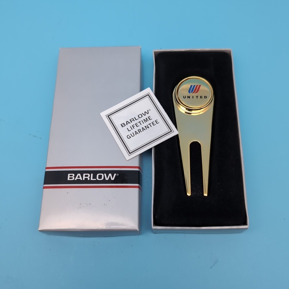 Vintage Barlow GOLF BALL MARKER & DIVOT FIXER United Airlines CLASSIC