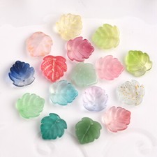 10pcs 15x14mm Leaf Shape Lampwork Petal Crystal Glass Loose Crafts Beads Lot