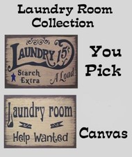 Laundry Room Collection You Pick Rustic Canvas Home Decor Sign