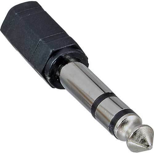Inline Audio Adapter 6,3mm Klinke Ste->3,5mm Klinke Bu Stereo Schwarz