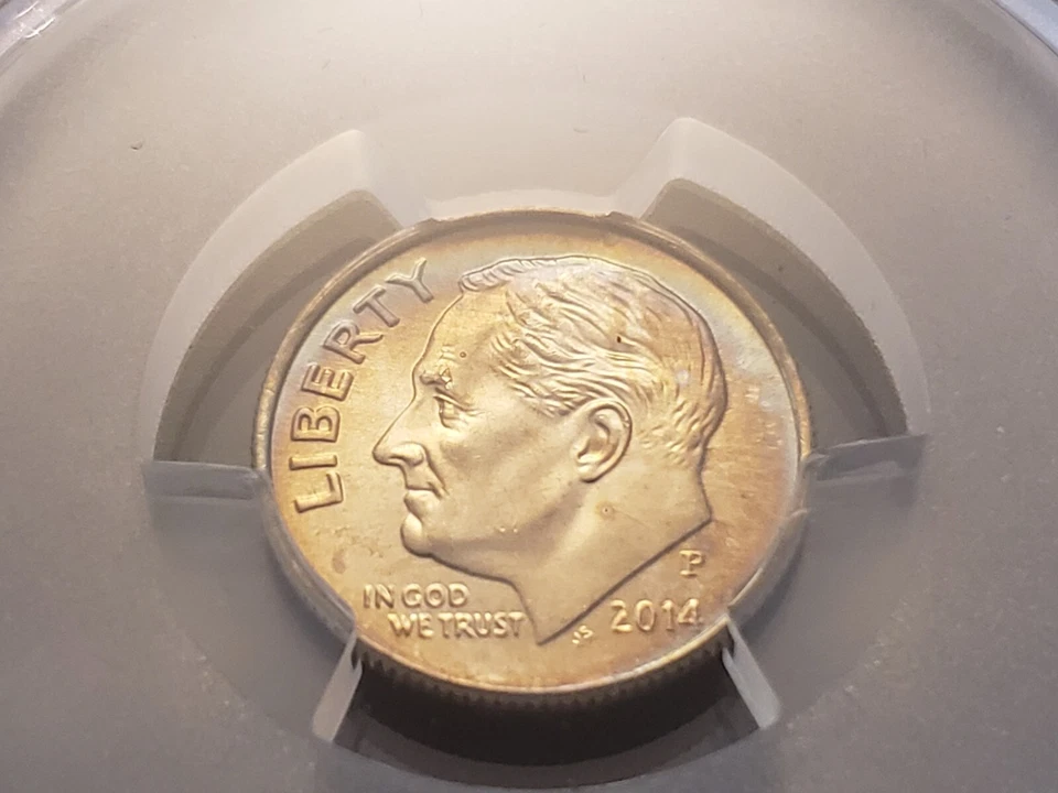 2014 P Roosevelt Dime PCGS MS66FB Toned - Image 3 of 4