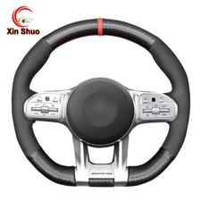 Suede PU Carbon Fiber Steering Wheel Cover for Mercedes-Benz AMG GT E63 G63 C43