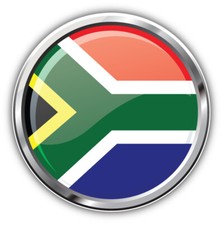 South Africa Flag Glossy Silver Medal Car Bumper Sticker Decal