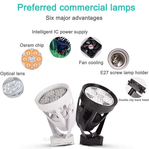 LED Track lighting with PAR30 24w 35W Spot lamp Bulb for Indoor Shop Room Light - Picture 3 of 14