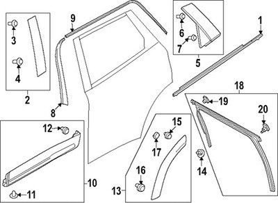 2024 CX90 Genuine Mazda Belt Molding KMV6-50-660 ONLY PART REFERENCE #1