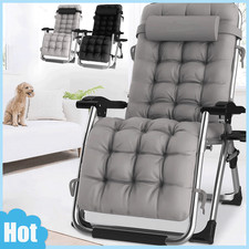 Outdoor Reclining Zero Gravity Chair Extra Wide Adjustable Garden Sun Lounger UK