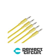 LMNTL 3.5mm Braided Cable 5-pk 12IN Yellow EURORACK - NEW - PERFECT CIRCUIT