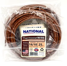 3 Packs National Wire & Cable Thermostat Wire 18AWG/10C -Solid Copper 25 Ft  NEW