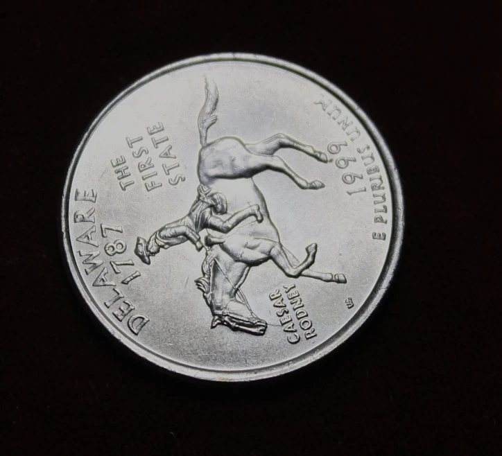 1999 P "Spitting Horse" Error Delaware Washington Quarter US 25c State coin UNC - Image 3 of 4