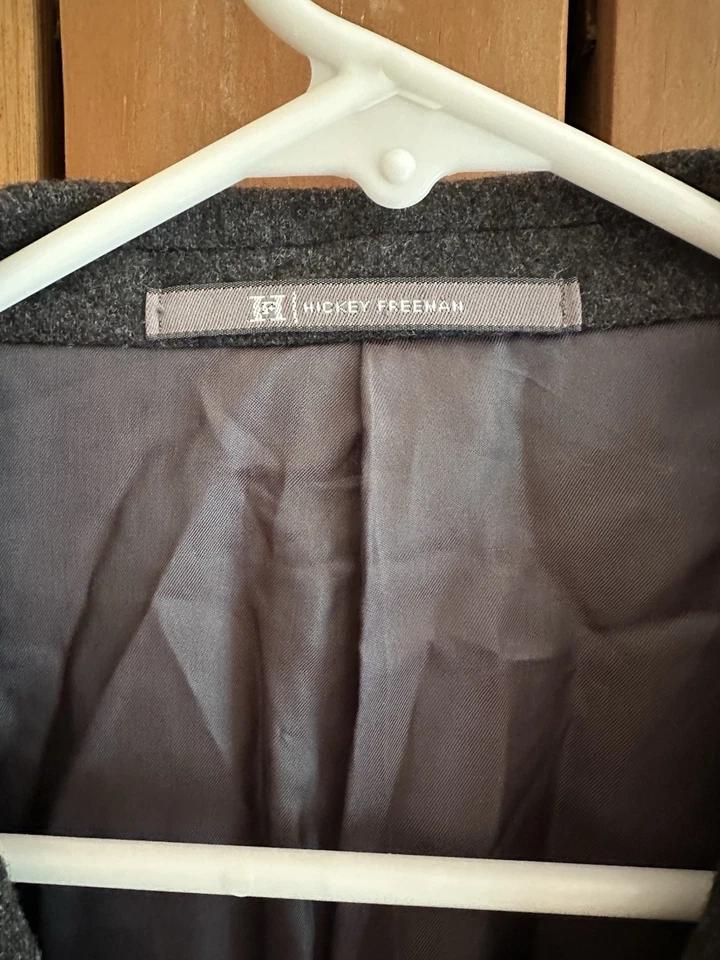 Hickey Freeman Men's Overcoat 46 Reg Wool & Cashmere Charcoal Gray, Button-Up - Image 2 of 4