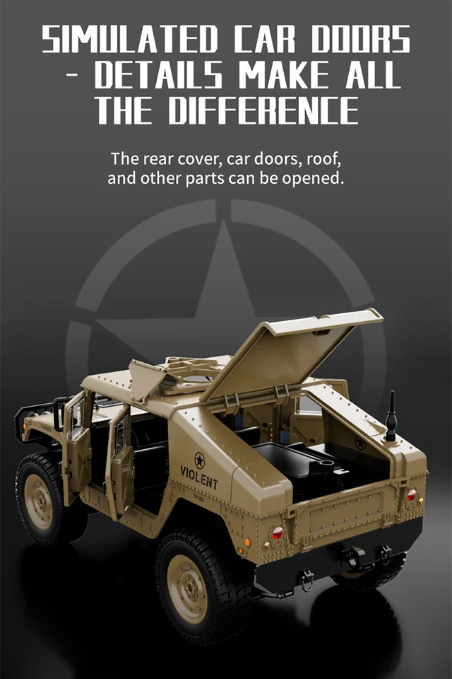 JJRC C8835 Jeep 2.4G 4WD 6KM/H 50M Diatance Winch Weapon Off-Road RC Crawler Car - Image 4 of 4