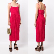 Ulla Johnson | Orla Dress in Orchid Pink Crinkle Plissé Midi 8