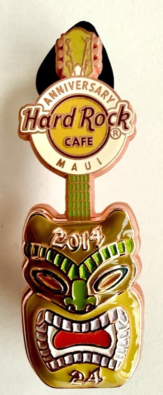 Hard Rock Cafe Maui 24th Anniversary 2014 Guitar Tiki Pin Music Rock & Pop