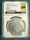 1893 CC Morgan Silver Dollar NGC MS70 Ultra Breaks Gold Rush 2023 Fiji Mint PL