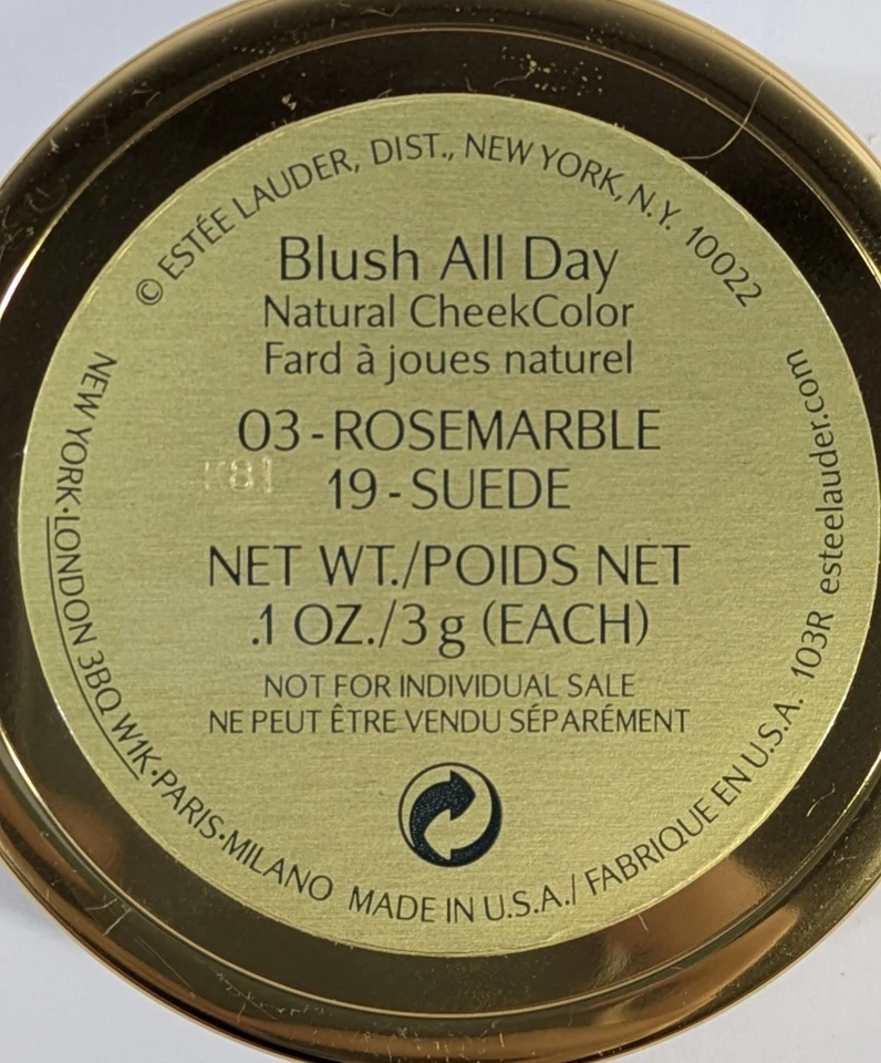 NUEVO💋Estee Lauder Rubor Todo el Día Natural Color de las mejillas Dúo 03-Rosemarble 19-Gamuza Foto 2 de 4