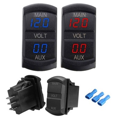  10 60 V LED Digital Main Aux Dual Auto Voltmeter Spannungsanzeige Batterie