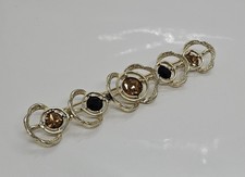 Vintage Signed Sarah Coventry Brooch Pin Rhinestone Bar Design 3.5"